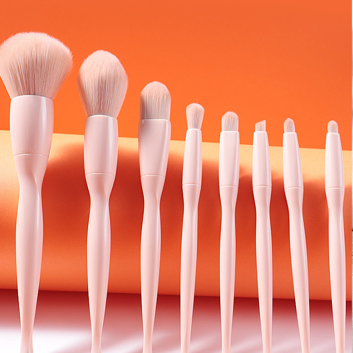 แปรงแต่งหน้าสีชมพู