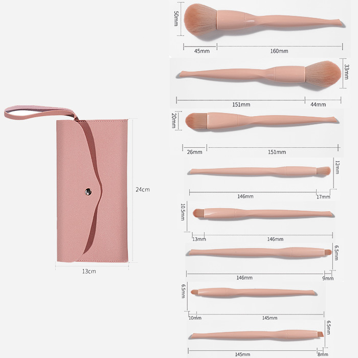 แปรงแต่งหน้าสีชมพู